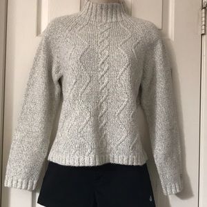 Columbia Long Sleeve Off White&Gray Mock Sweater